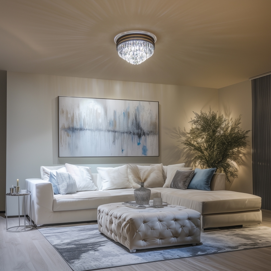 Brilagi - LED Krištolinis lubinis šviestuvas VELURE 5xE14/40W/230V juoda