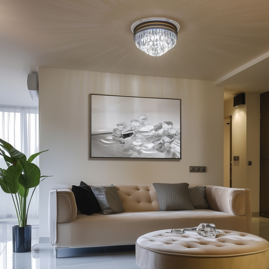 Brilagi - LED Krištolinis lubinis šviestuvas VELURE 5xE14/40W/230V juoda