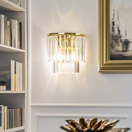 Brilagi - LED Krištolinis sieninis šviestuvas MOZART 2xE14/40W/230V auksas