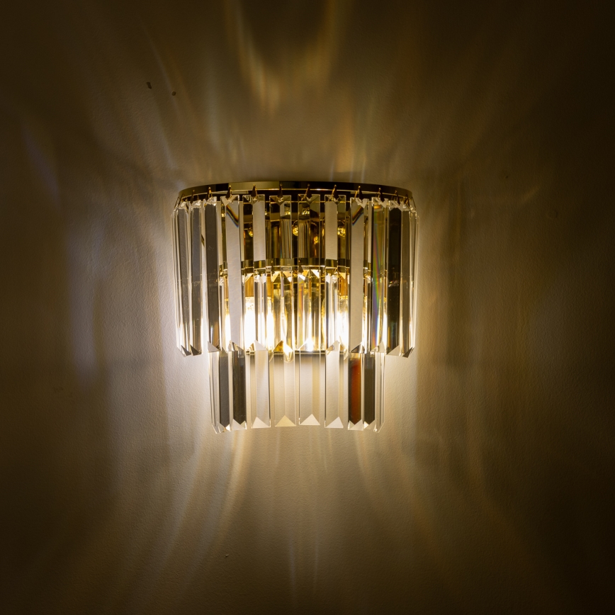Brilagi - LED Krištolinis sieninis šviestuvas MOZART 2xE14/40W/230V auksas