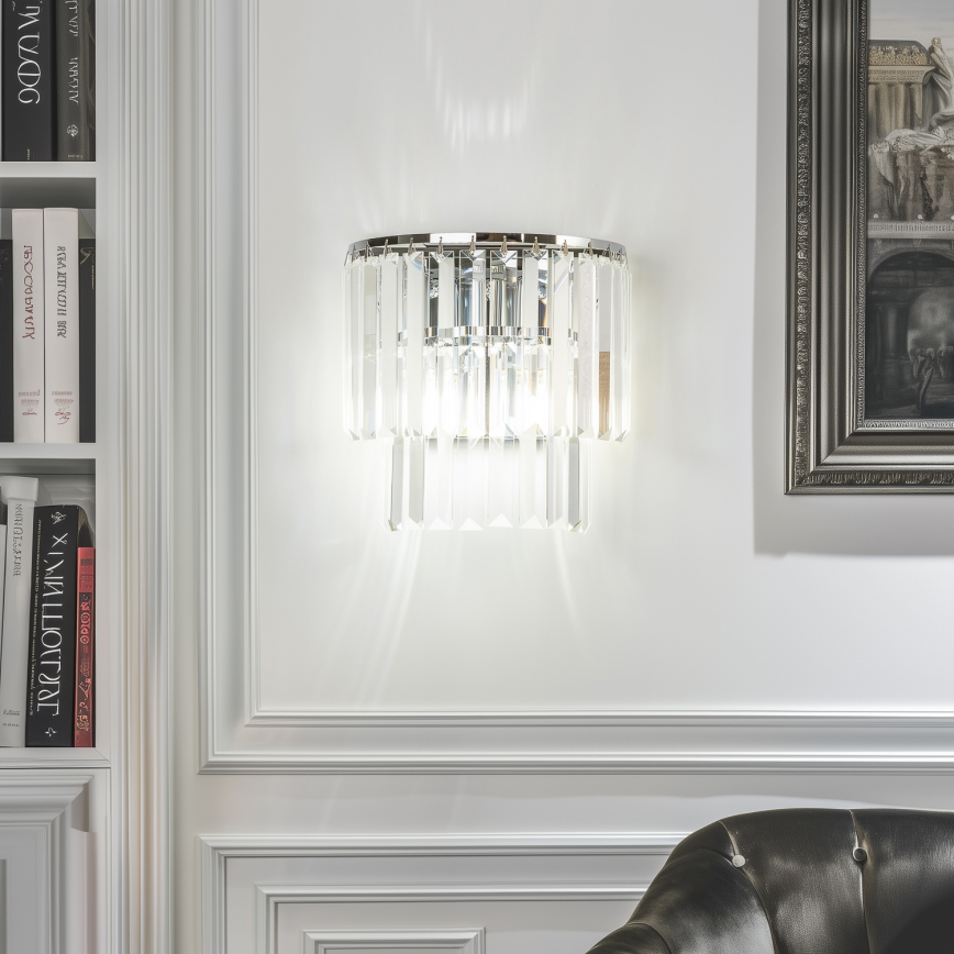 Brilagi - LED Krištolinis sieninis šviestuvas MOZART 2xE14/40W/230V blizgus chromas