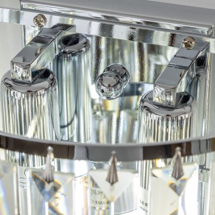 Brilagi - LED Krištolinis sieninis šviestuvas MOZART 2xE14/40W/230V blizgus chromas