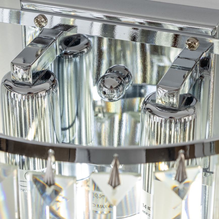 Brilagi - LED Krištolinis sieninis šviestuvas MOZART 2xE14/40W/230V blizgus chromas