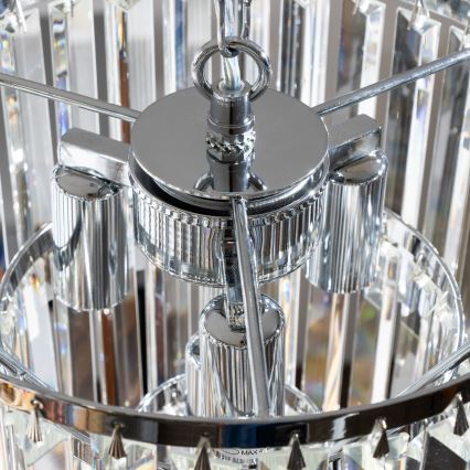 Brilagi - LED Krištolinis sietynas ant grandinės MOZART 4xE14/40W/230V blizgus chromas