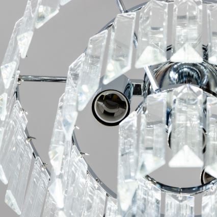 Brilagi - LED Krištolinis sietynas ant grandinės MOZART 4xE14/40W/230V blizgus chromas