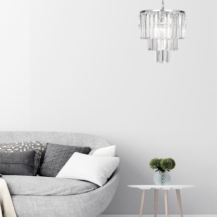 Brilagi - LED Krištolinis sietynas ant grandinės MOZART 4xE14/40W/230V blizgus chromas