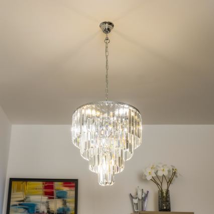 Brilagi - LED Krištolinis sietynas ant grandinės MOZART 5xE14/40W/230V blizgus chromas