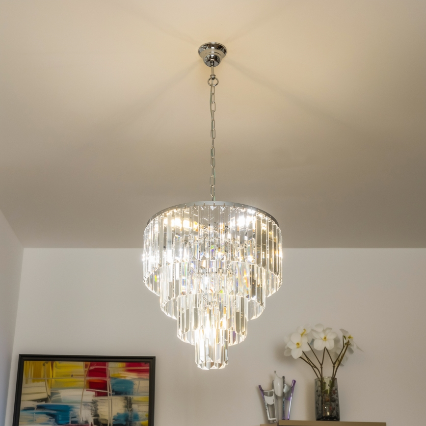Brilagi - LED Krištolinis sietynas ant grandinės MOZART 5xE14/40W/230V blizgus chromas