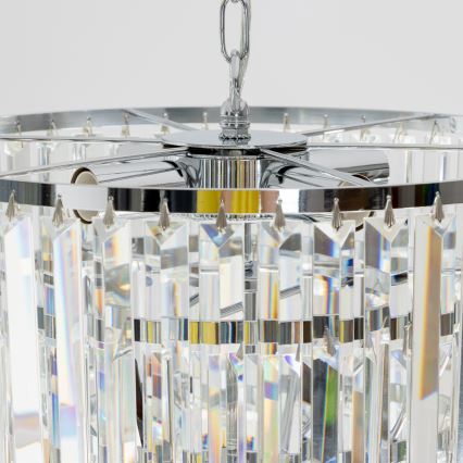 Brilagi - LED Krištolinis sietynas ant grandinės MOZART 5xE14/40W/230V blizgus chromas
