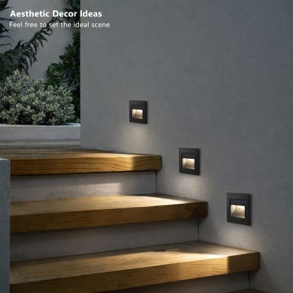 Brilagi - LED laiptinis šviestuvas STEP LIGHT LED/1,5W/230V IP44 juodas