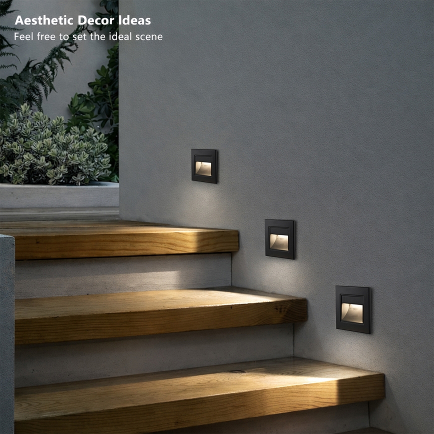 Brilagi - LED laiptinis šviestuvas STEP LIGHT LED/1,5W/230V IP44 juodas