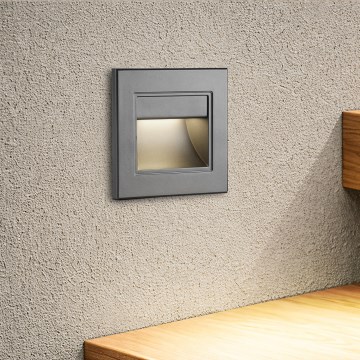 Brilagi - LED laiptų šviestuvas STEP LIGHT LED/1,5W/230V IP44 antracitas