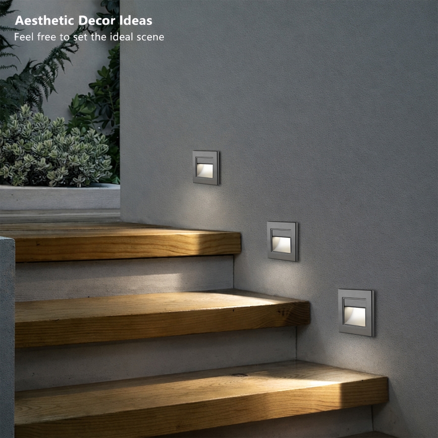 Brilagi - LED laiptų šviestuvas STEP LIGHT LED/1,5W/230V IP44 antracitas