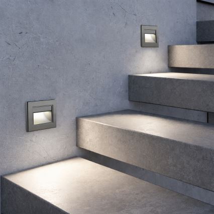 Brilagi - LED laiptų šviestuvas STEP LIGHT LED/1,5W/230V IP44 antracitas