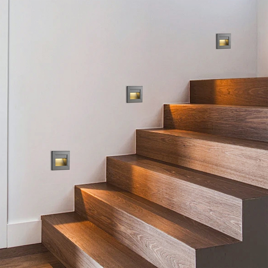 Brilagi - LED laiptų šviestuvas STEP LIGHT LED/1,5W/230V IP44 antracitas