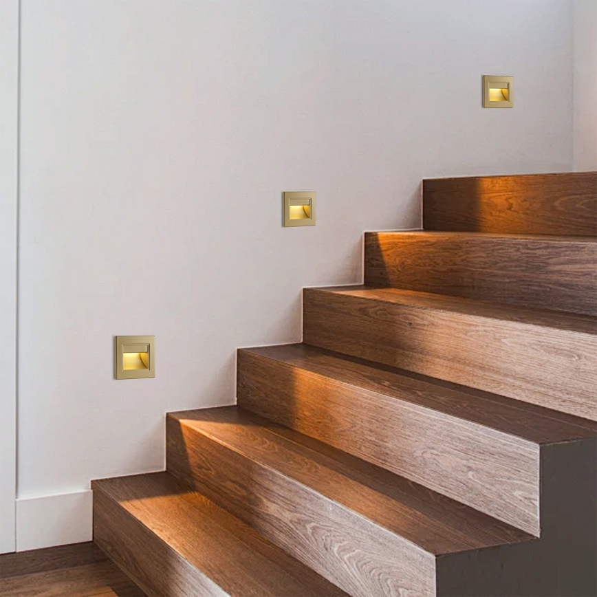 Brilagi - LED laiptų šviestuvas STEP LIGHT LED/1,5W/230V IP44 auksinis