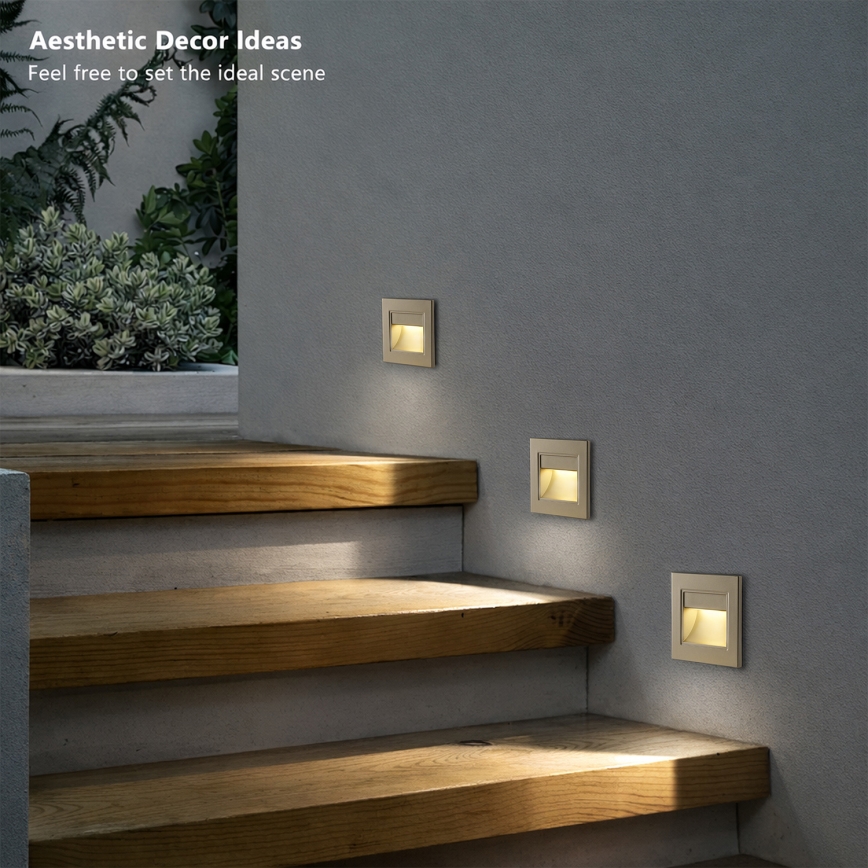 Brilagi - LED laiptų šviestuvas STEP LIGHT LED/1,5W/230V IP44 auksinis