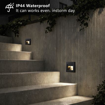 Brilagi - LED laiptų šviestuvas STEP LIGHT LED/1,5W/230V IP44 juodas