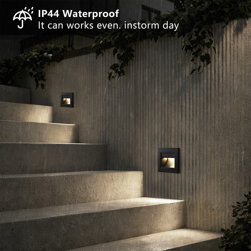 Brilagi - LED laiptų šviestuvas STEP LIGHT LED/1,5W/230V IP44 juodas