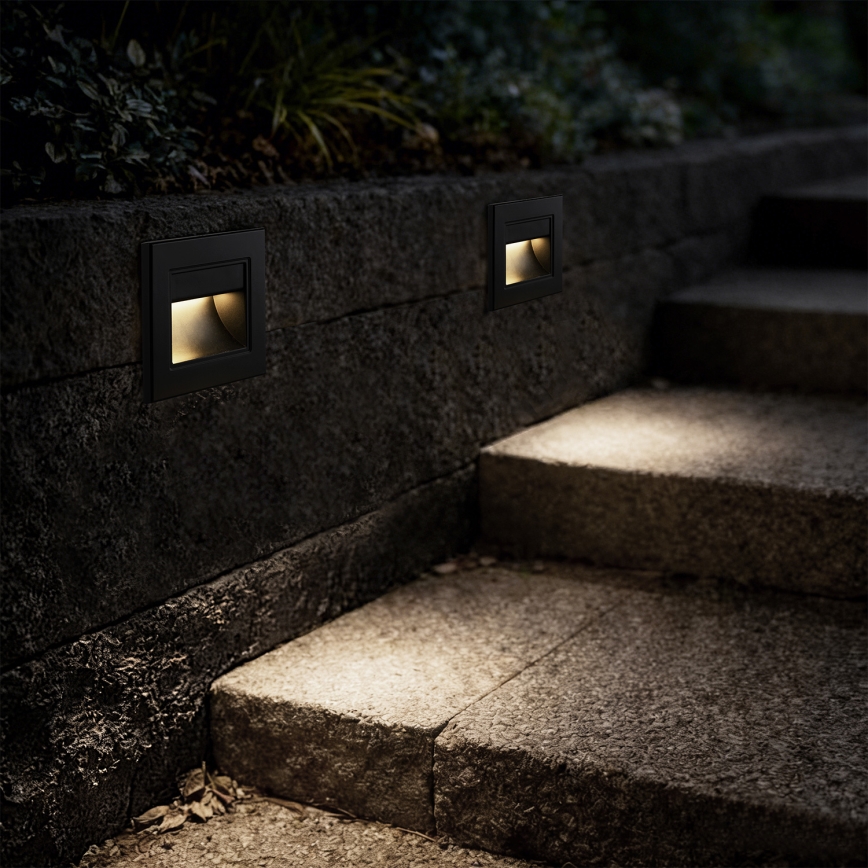 Brilagi - LED laiptų šviestuvas STEP LIGHT LED/1,5W/230V IP44 juodas