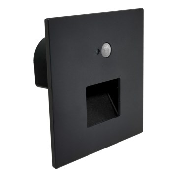 Brilagi - LED laiptų šviestuvas su judesio ir sutemų jutikliu JACK LED/3W/230V 3000/4000/6500K IP65 juodas