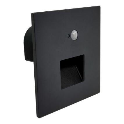 Brilagi - LED laiptų šviestuvas su judesio ir sutemų jutikliu JACK LED/3W/230V 3000/4000/6500K IP65 juodas