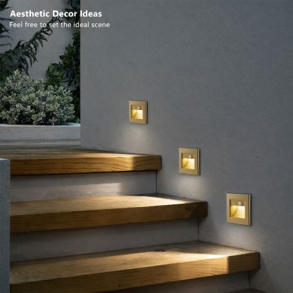 Brilagi - LED laiptų šviestuvas su jutikliu STEP LIGHT LED/1,5W/230V IP44 auksinis