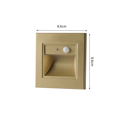 Brilagi - LED laiptų šviestuvas su jutikliu STEP LIGHT LED/1,5W/230V IP44 auksinis