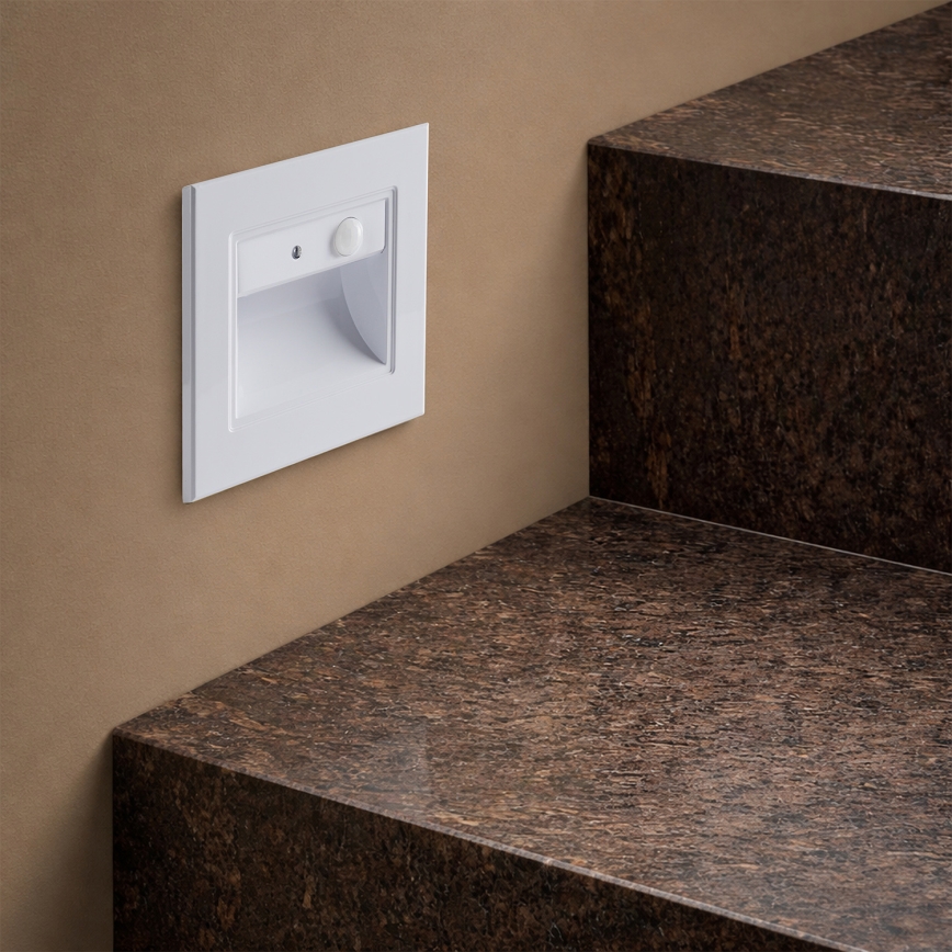 Brilagi - LED laiptų šviestuvas su jutikliu STEP LIGHT LED/1,5W/230V IP44 baltas