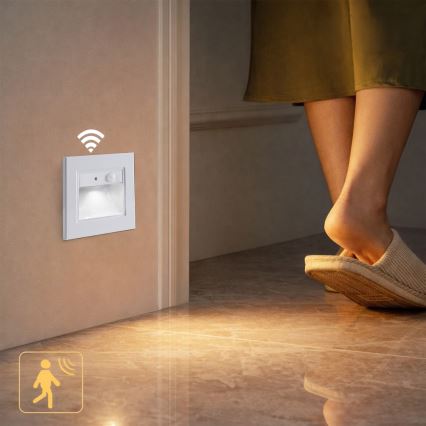 Brilagi - LED laiptų šviestuvas su jutikliu STEP LIGHT LED/1,5W/230V IP44 baltas