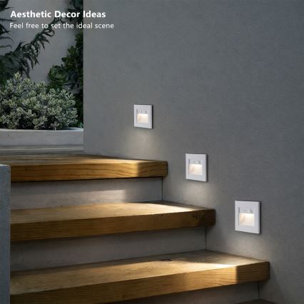 Brilagi - LED laiptų šviestuvas su jutikliu STEP LIGHT LED/1,5W/230V IP44 baltas