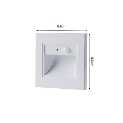 Brilagi - LED laiptų šviestuvas su jutikliu STEP LIGHT LED/1,5W/230V IP44 balta