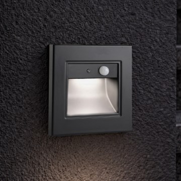 Brilagi - LED laiptų šviestuvas su jutikliu STEP LIGHT LED/1,5W/230V IP44 juodas