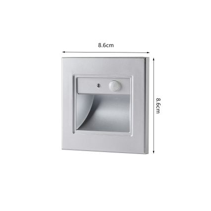 Brilagi - LED laiptų šviestuvas su jutikliu STEP LIGHT LED/1,5W/230V IP44 sidabro spalvos