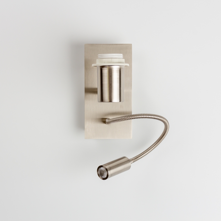 Brilagi - LED lanksčioji sieninė lempa NUBILA 1xE27/25W/230V + LED/3W matinis chromas/geltona