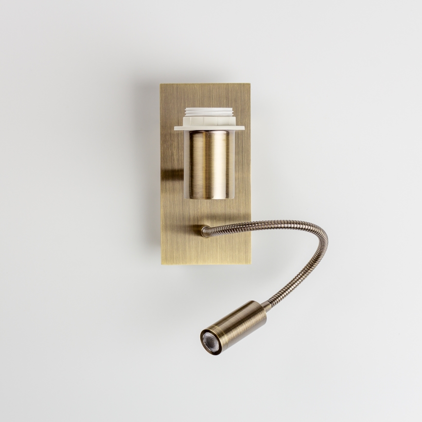 Brilagi - NUBILA lanksti LED sieninė lempa 1xE27/25W/230V + LED/3W žalvaris/šviesiai pilka