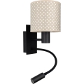 BRILAGI - LED lanksti sieninė lempa BOBO 1xE27/25W/230V + LED/3W juoda/smėlinė/taškuota