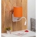 Brilagi - LED lanksti sieninė lempa NUBILA 1xE27/25W/230V + LED/3W balta/oranžinė