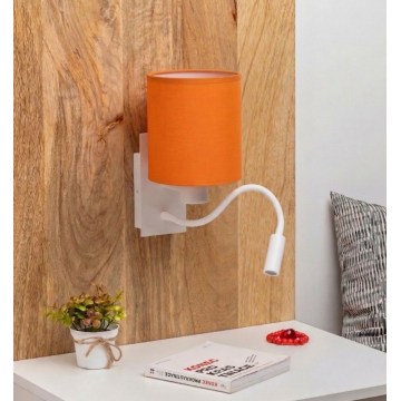 Brilagi - LED lanksti sieninė lempa NUBILA 1xE27/25W/230V + LED/3W balta/oranžinė