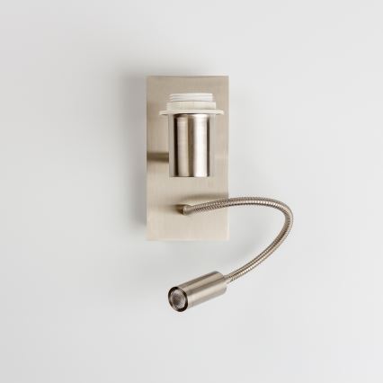 Brilagi - LED lanksti sieninė lempa NUBILA 1xE27/25W/230V + LED/3W matinis chromas/šviesiai pilka