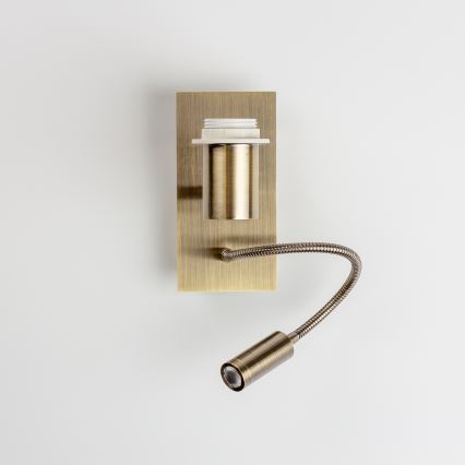 Brilagi - LED lanksčioji sieninė lempa NUBILA 1xE27/25W/230V + LED/3W žalvaris/geltona