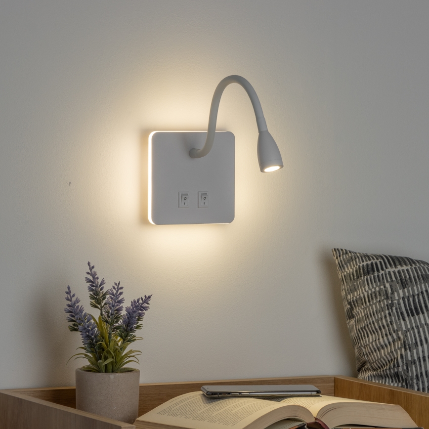 Brilagi - LED Lankstus sieninis šviestuvas MAYA Double LED/4W/230V + LED/3W balta