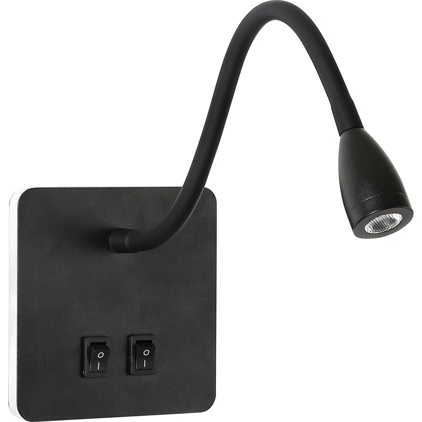 Brilagi - LED Lankstus sieninis šviestuvas MAYA Double LED/4W/230V + LED/3W juoda