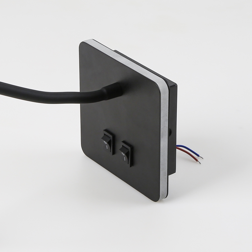 Brilagi - LED Lankstus sieninis šviestuvas MAYA Double LED/4W/230V + LED/3W juoda