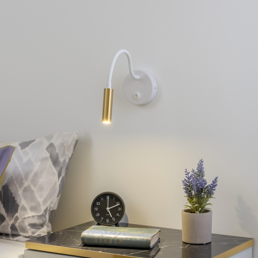 Brilagi - LED Lankstus sieninis šviestuvas MAYA LED/3W/230V 4000K balta/auksas
