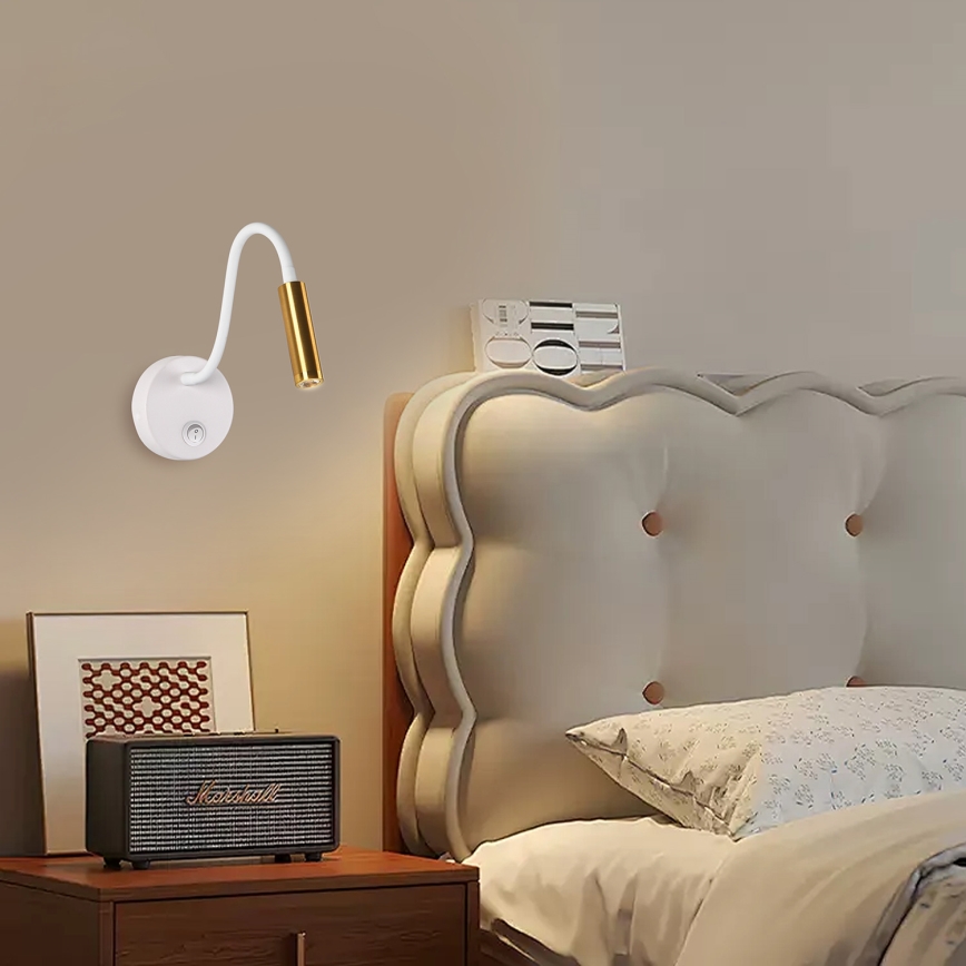 Brilagi - LED Lankstus sieninis šviestuvas MAYA LED/3W/230V 4000K balta/auksas