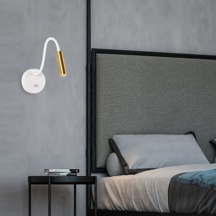 Brilagi - LED Lankstus sieninis šviestuvas MAYA LED/3W/230V 4000K balta/auksas