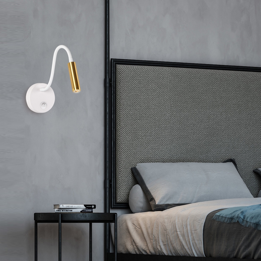 Brilagi - LED Lankstus sieninis šviestuvas MAYA LED/3W/230V 4000K balta/auksas
