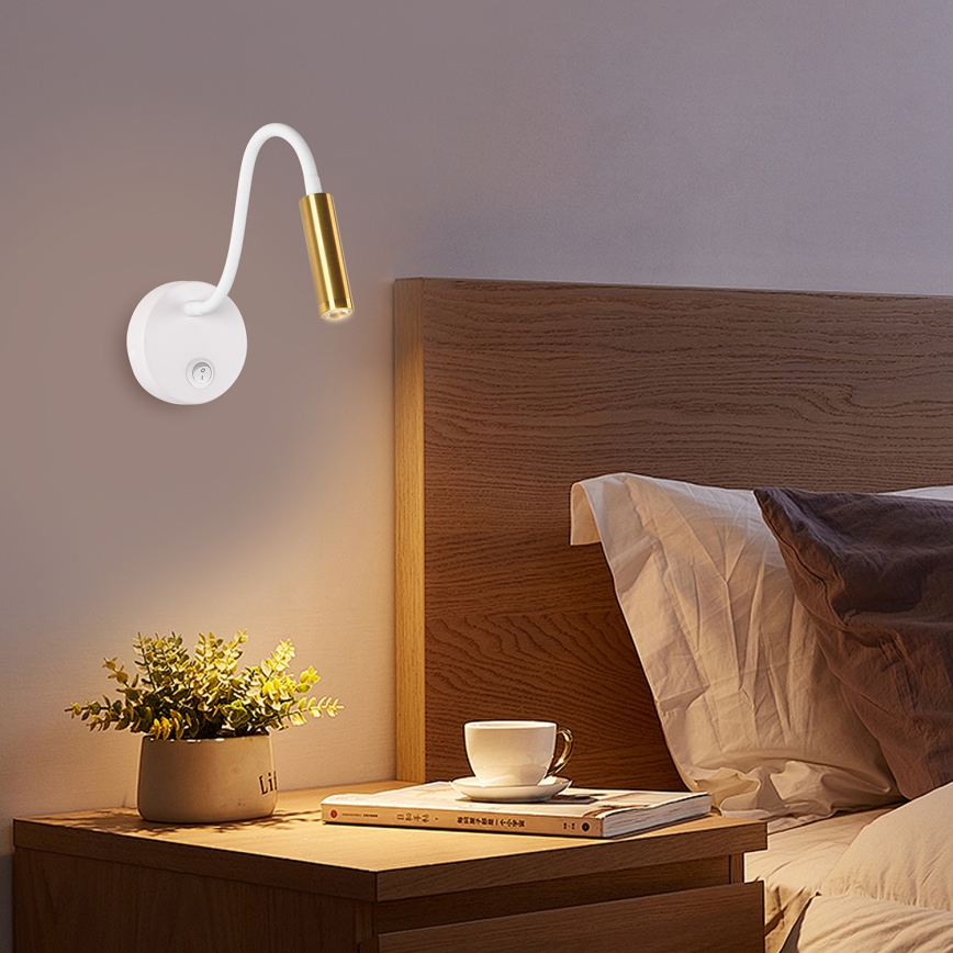Brilagi - LED Lankstus sieninis šviestuvas MAYA LED/3W/230V 4000K balta/auksas