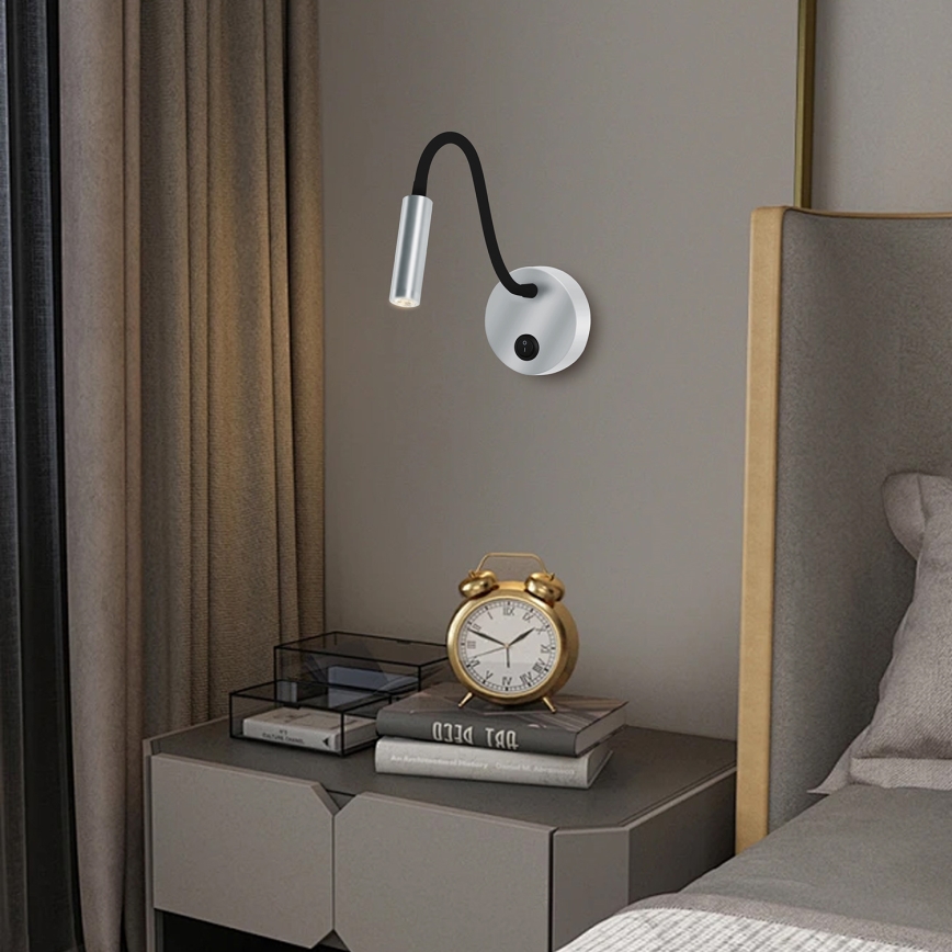 Brilagi - LED Lankstus sieninis šviestuvas MAYA LED/3W/230V 4000K sidabras